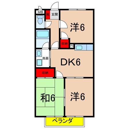 サープラス滝川Ｂの物件間取画像